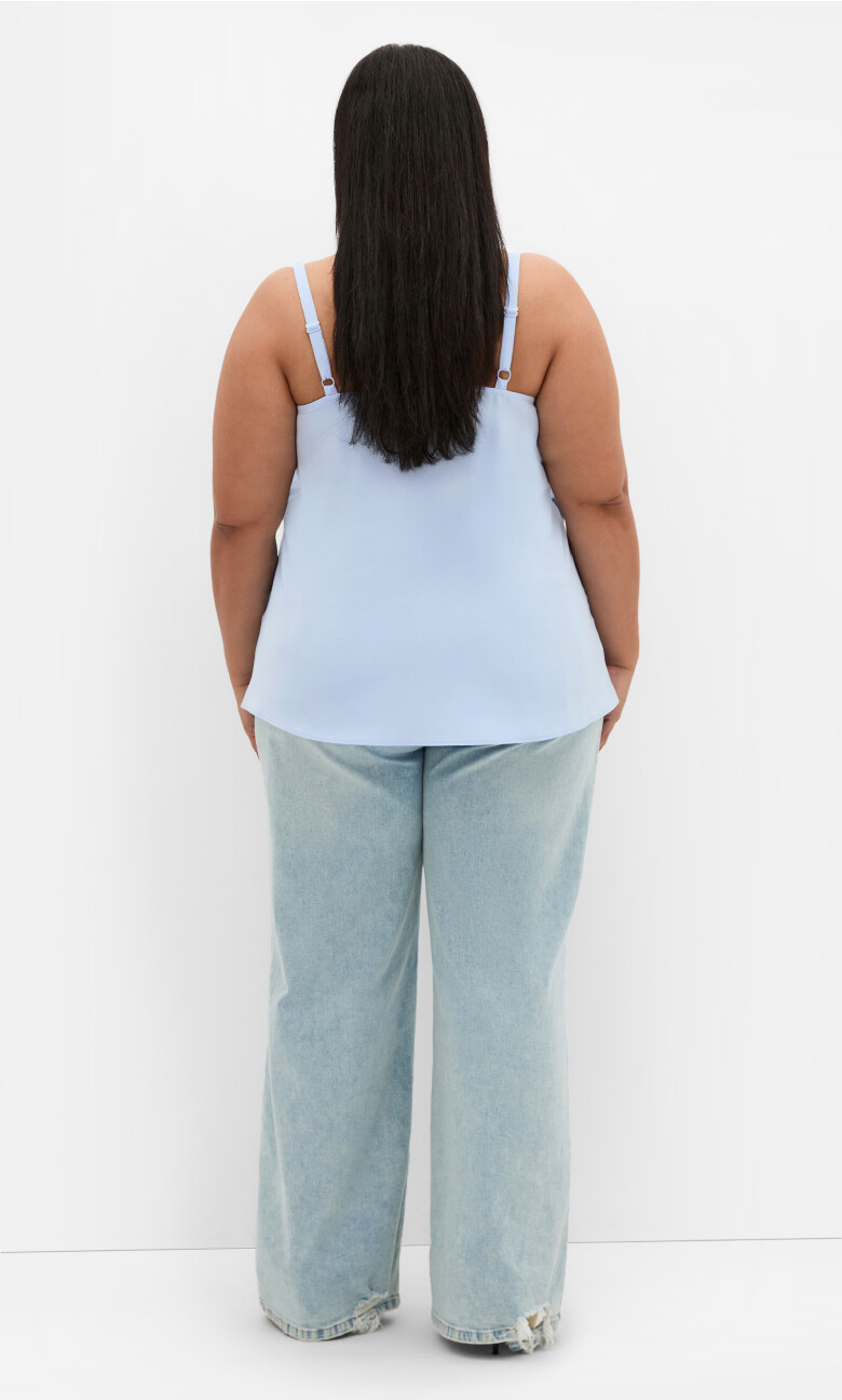 Cowl Neck Cami - sky blue