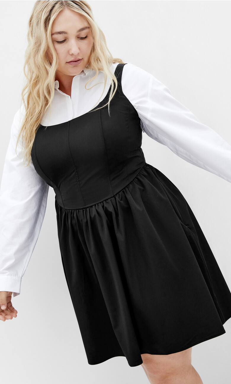 Plus Size Sweet Mini Corset Dress - Black
