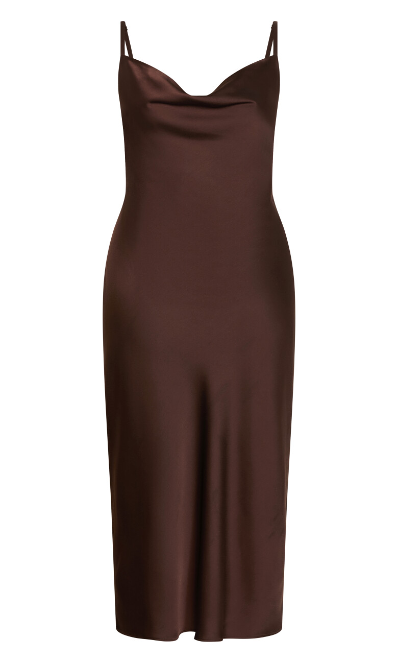 Satin Slip Dress - truffle