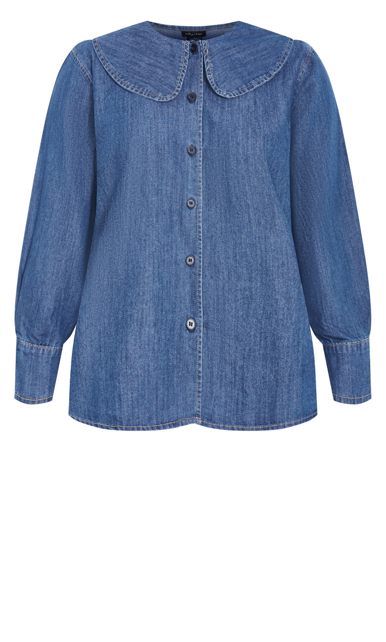 Denim Prairie Shirt - mid wash
