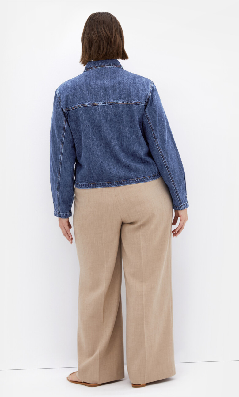 Denim Utility Jacket - mid wash