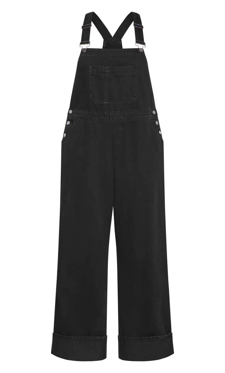 Turn Up Denim Overall - black wash