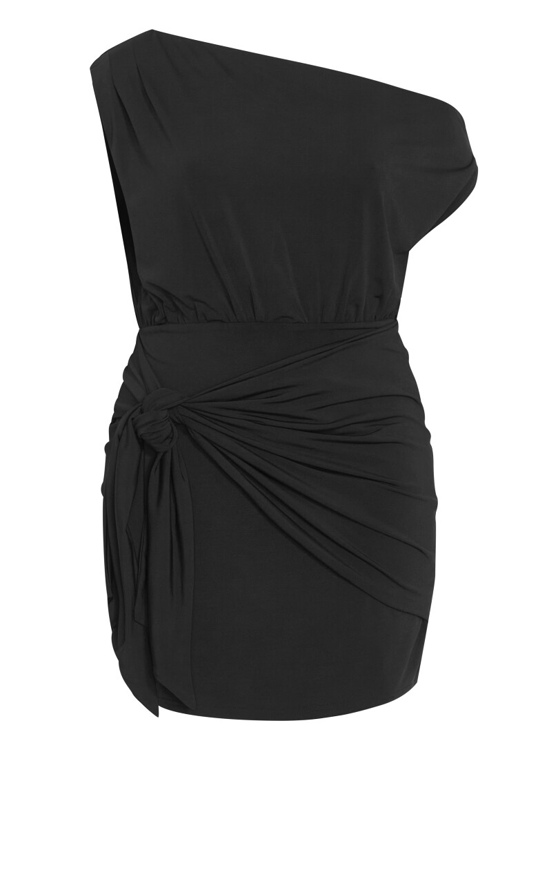 Palmer Tie Front Mini Dress - black