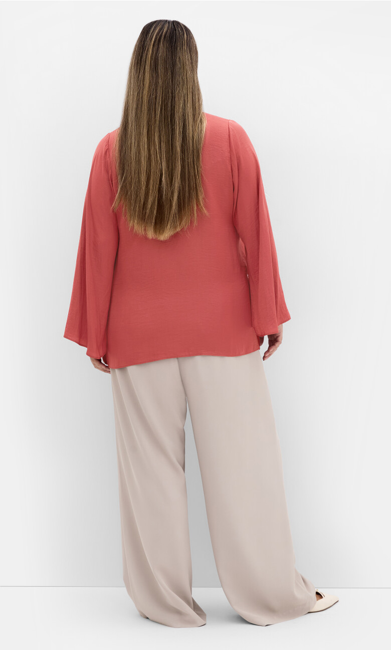 Mahalia Neck Tie Top - deep rose