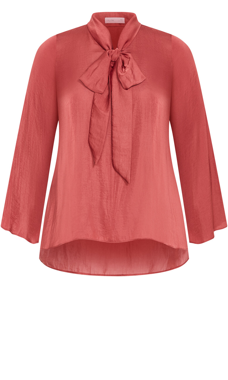 Mahalia Neck Tie Top - deep rose