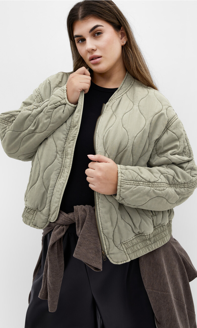 Plus Size Puffa Baylee - Khaki Wash