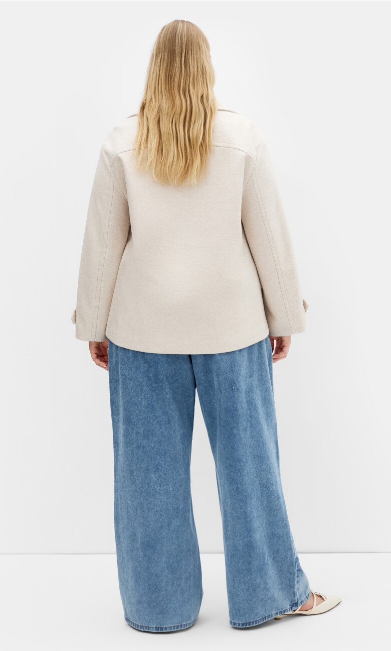Lola Short Melton Coat - cream