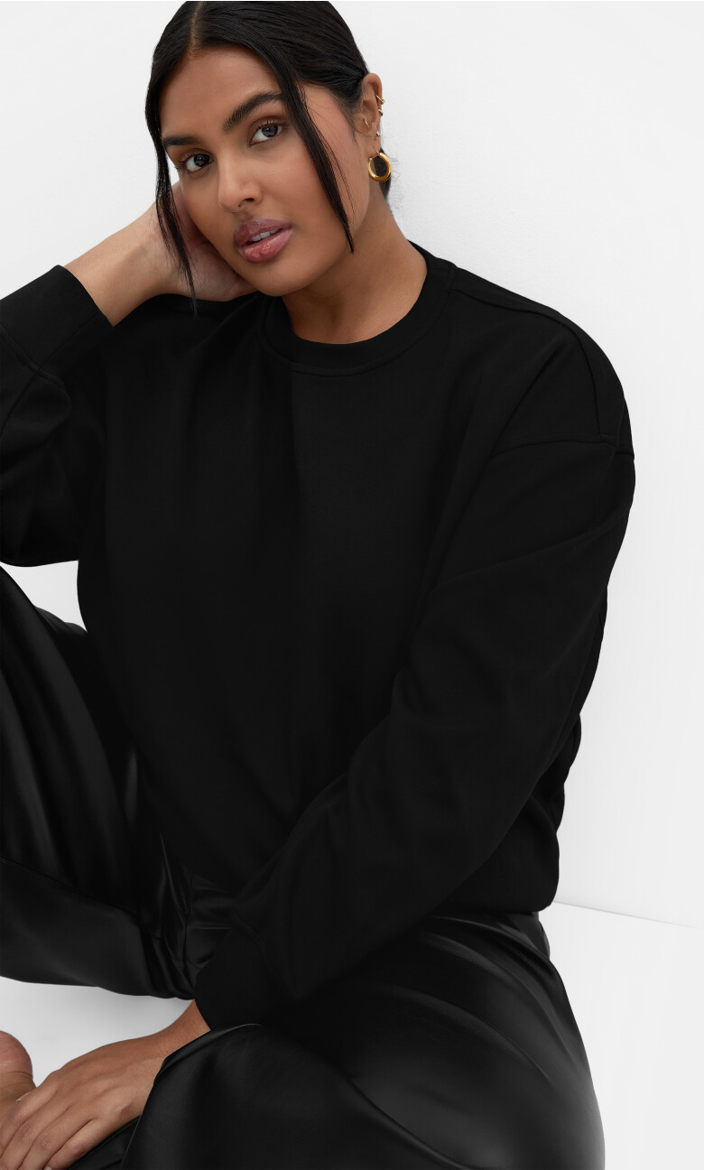 Plus Size Mae Sweat Sweater - Black