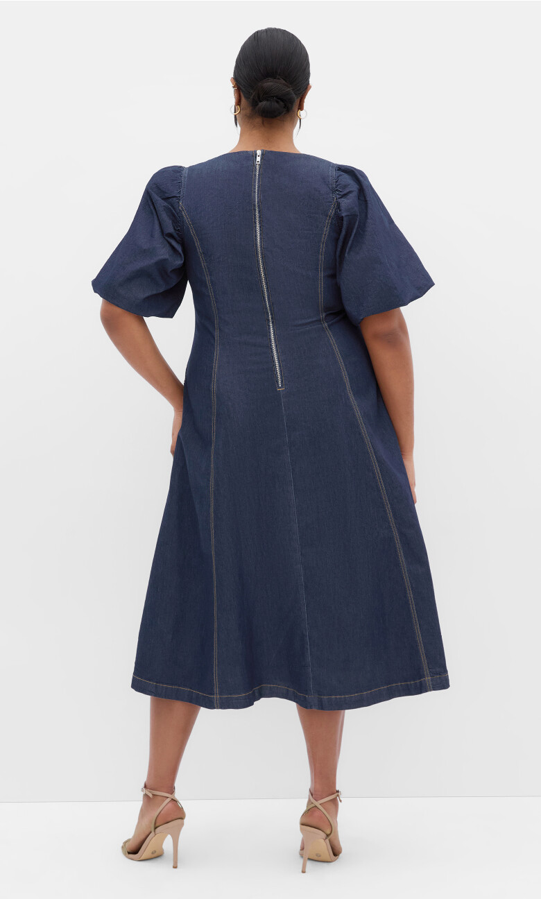Rodeo Denim Midi Dress - dark wash
