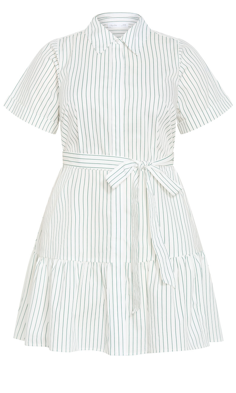 Claire Stripe Shirt Dress - ivory