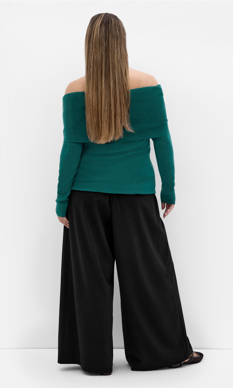 Florence Off Shoulder Jumper - jade