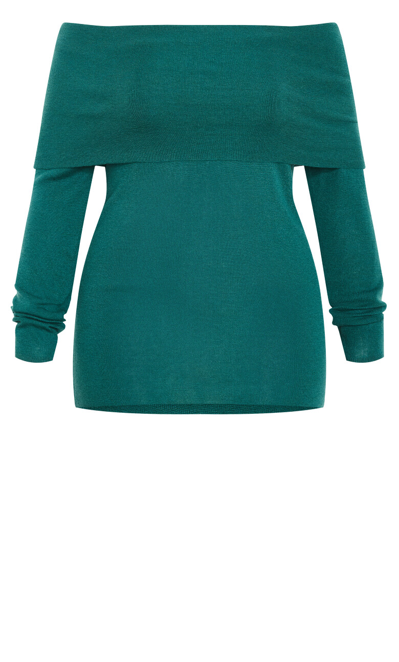 Florence Off Shoulder Jumper - jade