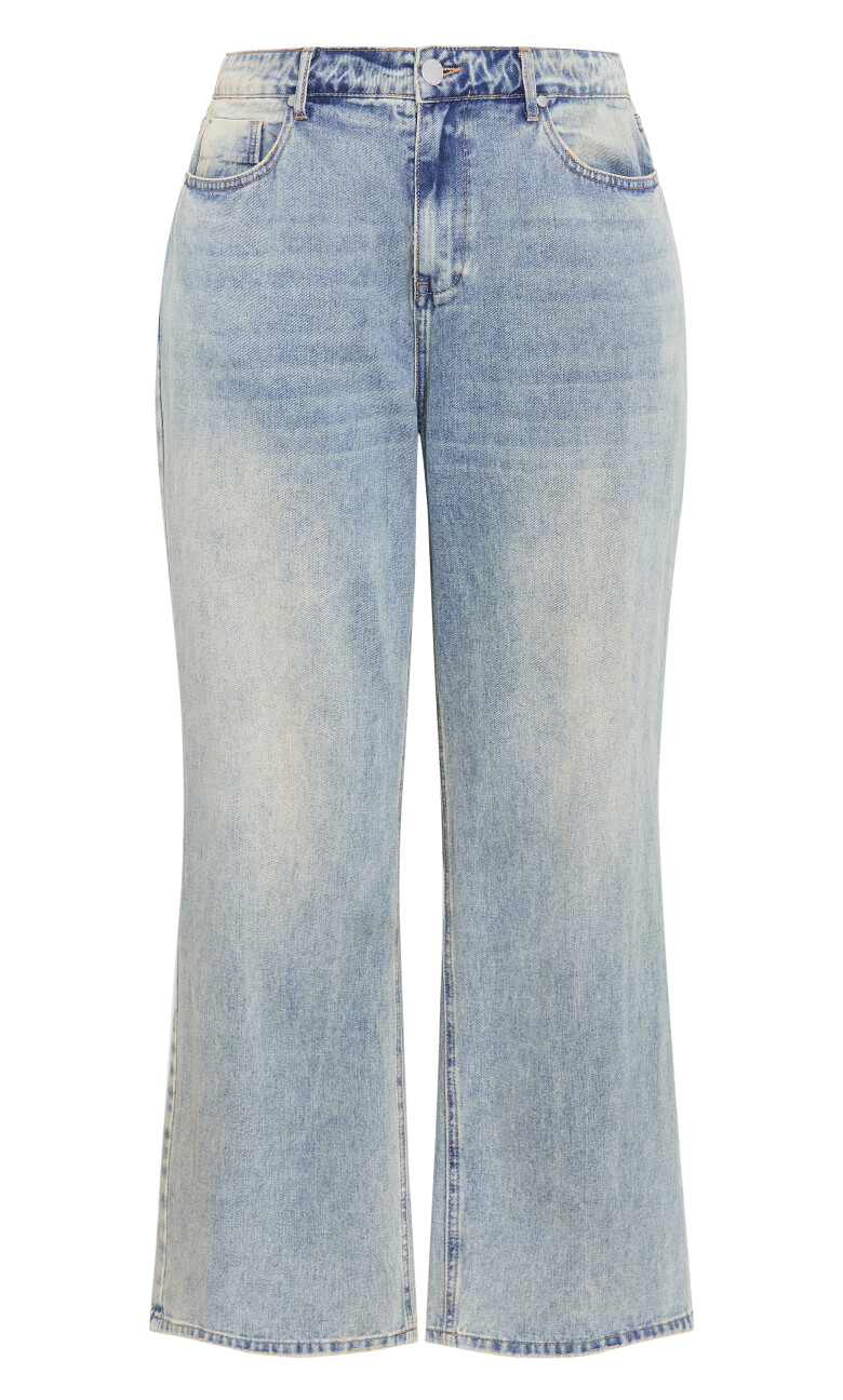 Harley Fit Talia Wide Leg Jean - mid wash
