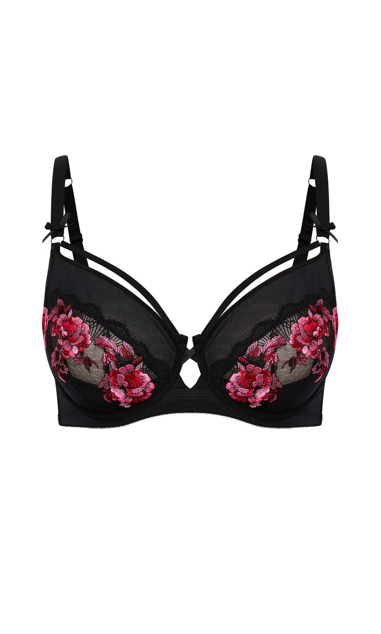 Flamenco Demi Underwire Bra - black pink