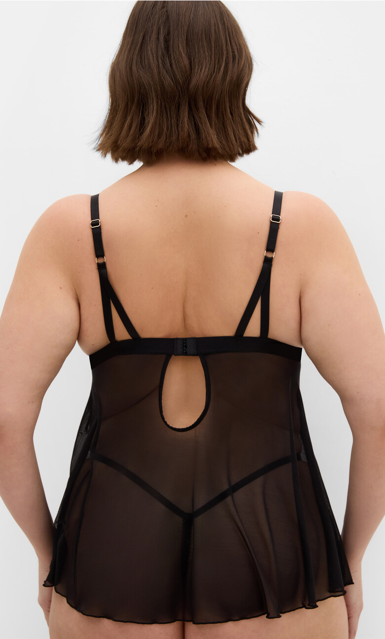 Demi Babydoll Set - black