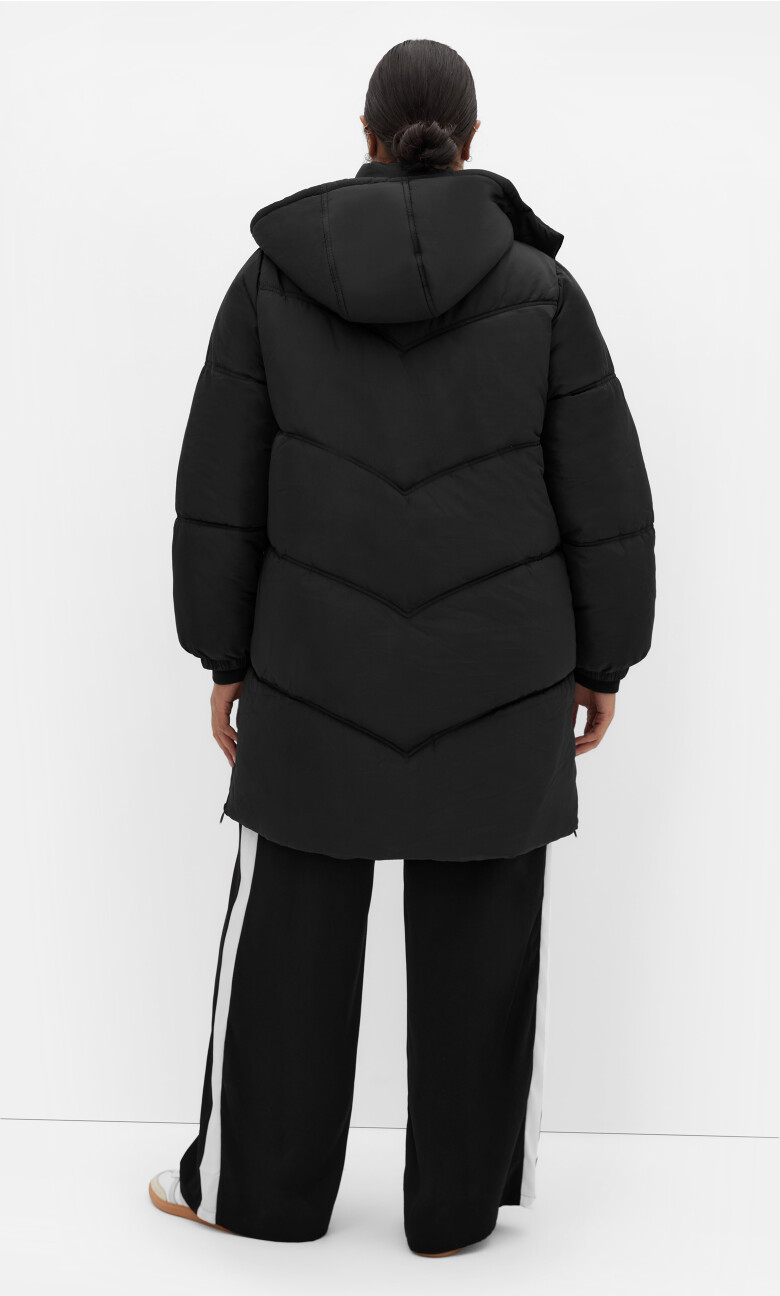Leah Longline Puffer Jacket - black