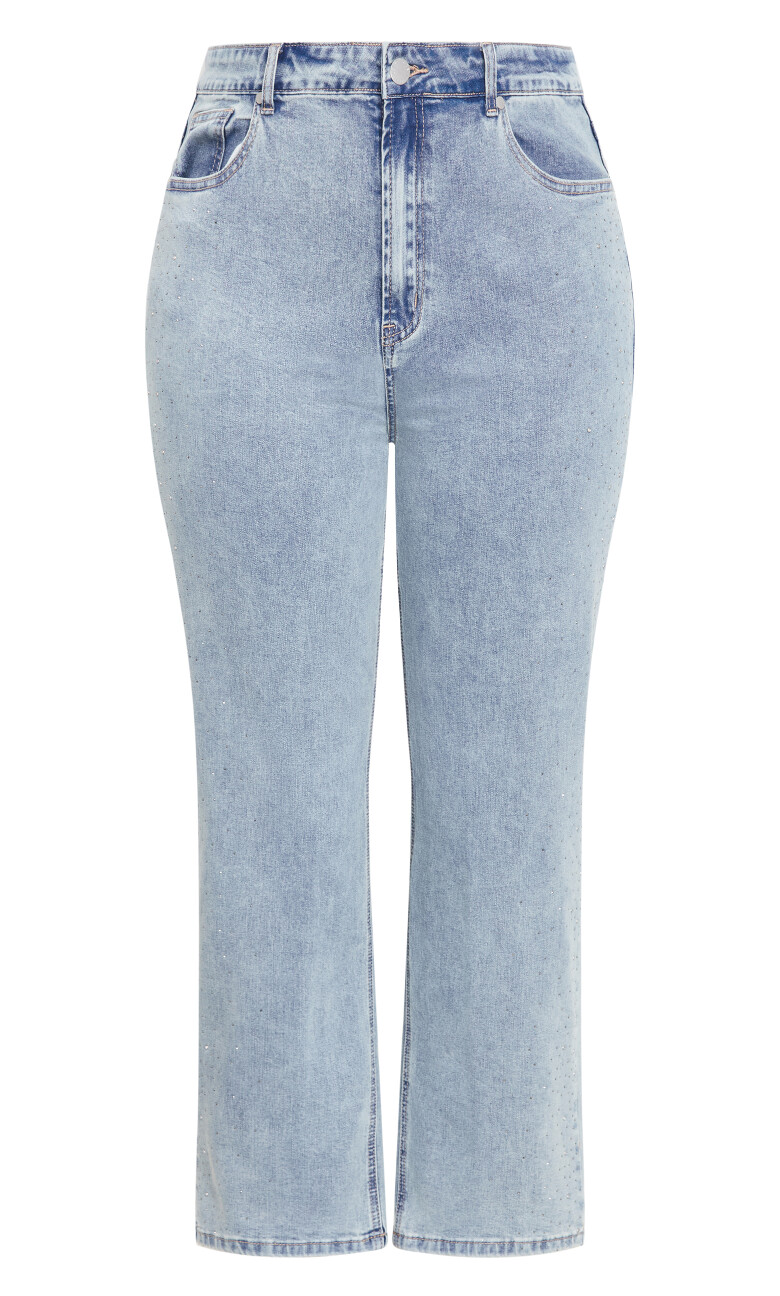 Harley Fit Stud Straight Jean - light wash