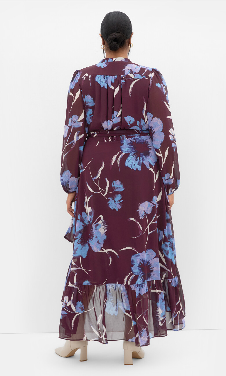 Jane Wrap Maxi Dress - aubergine