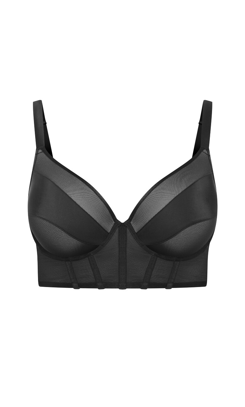 Brigitte Contour Longline Bra - black