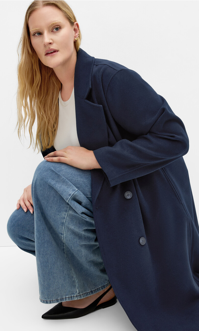 Plus Size Anita Melton Coat - Navy