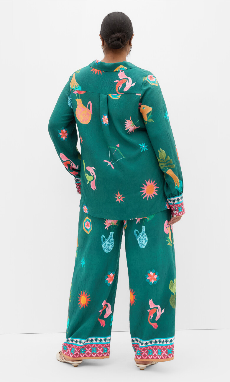 La Mont Wide Leg Pant - emerald