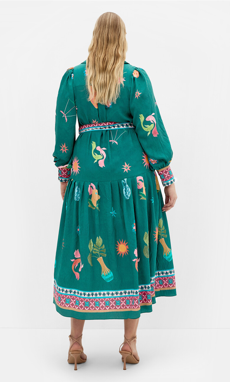 La Mont Print Maxi Dress - emerald