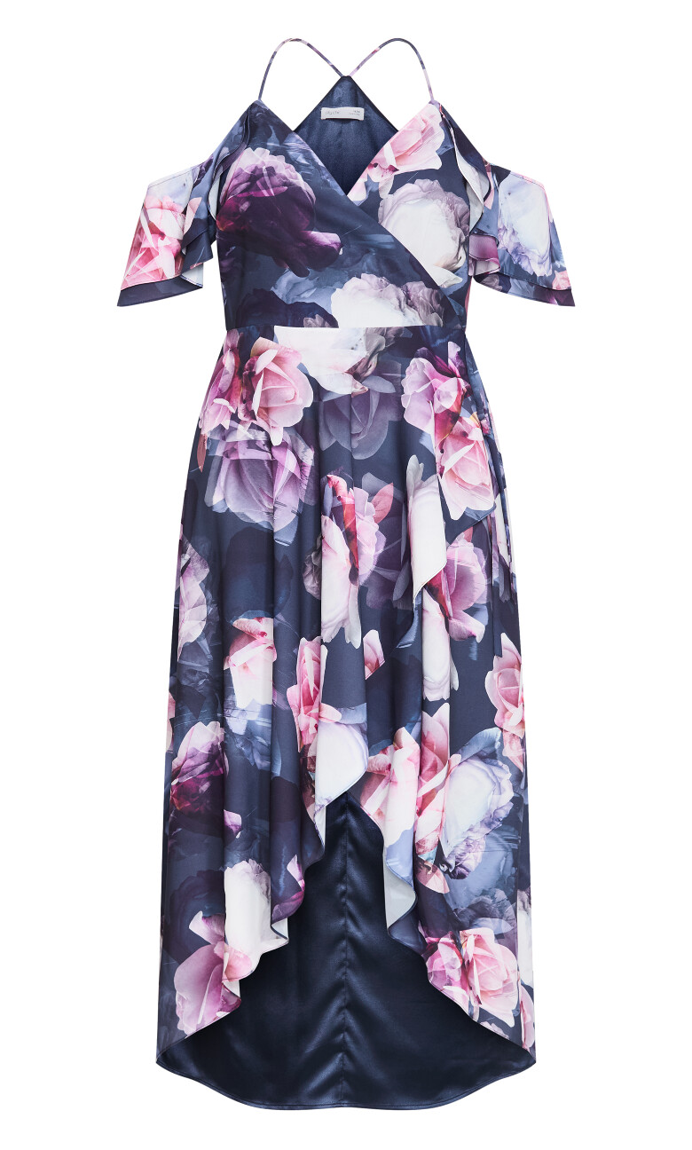 Miss Jessica Print Maxi Dress - poseidon blue