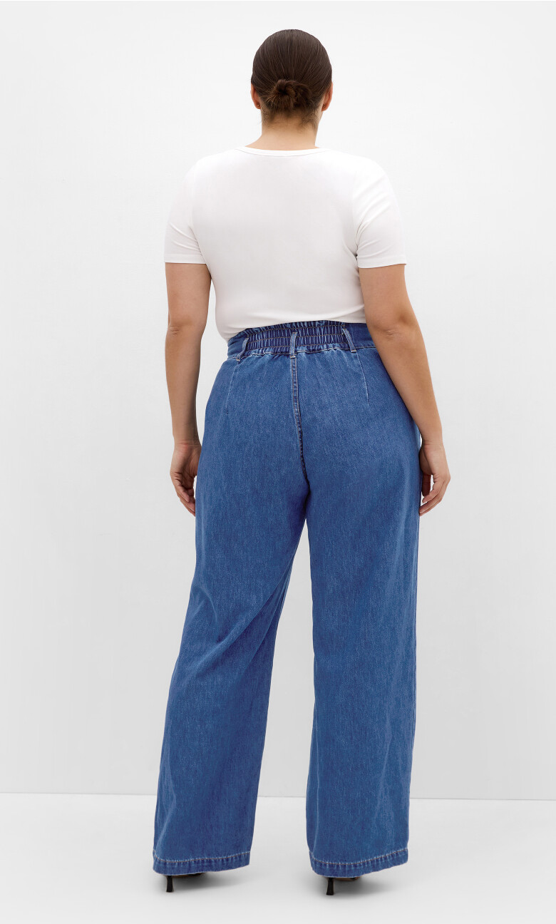 Harley Fit Corset Waist Jean - mid wash