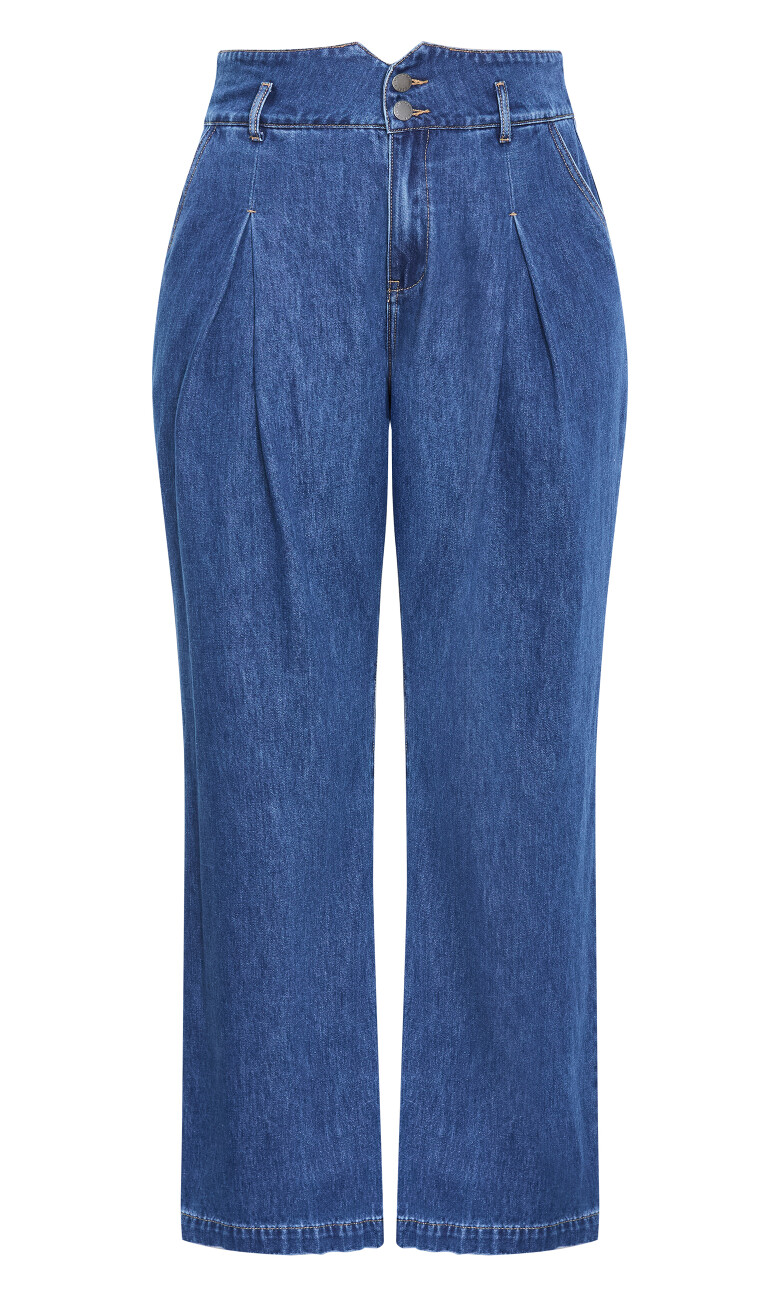 Harley Fit Corset Waist Jean - mid wash