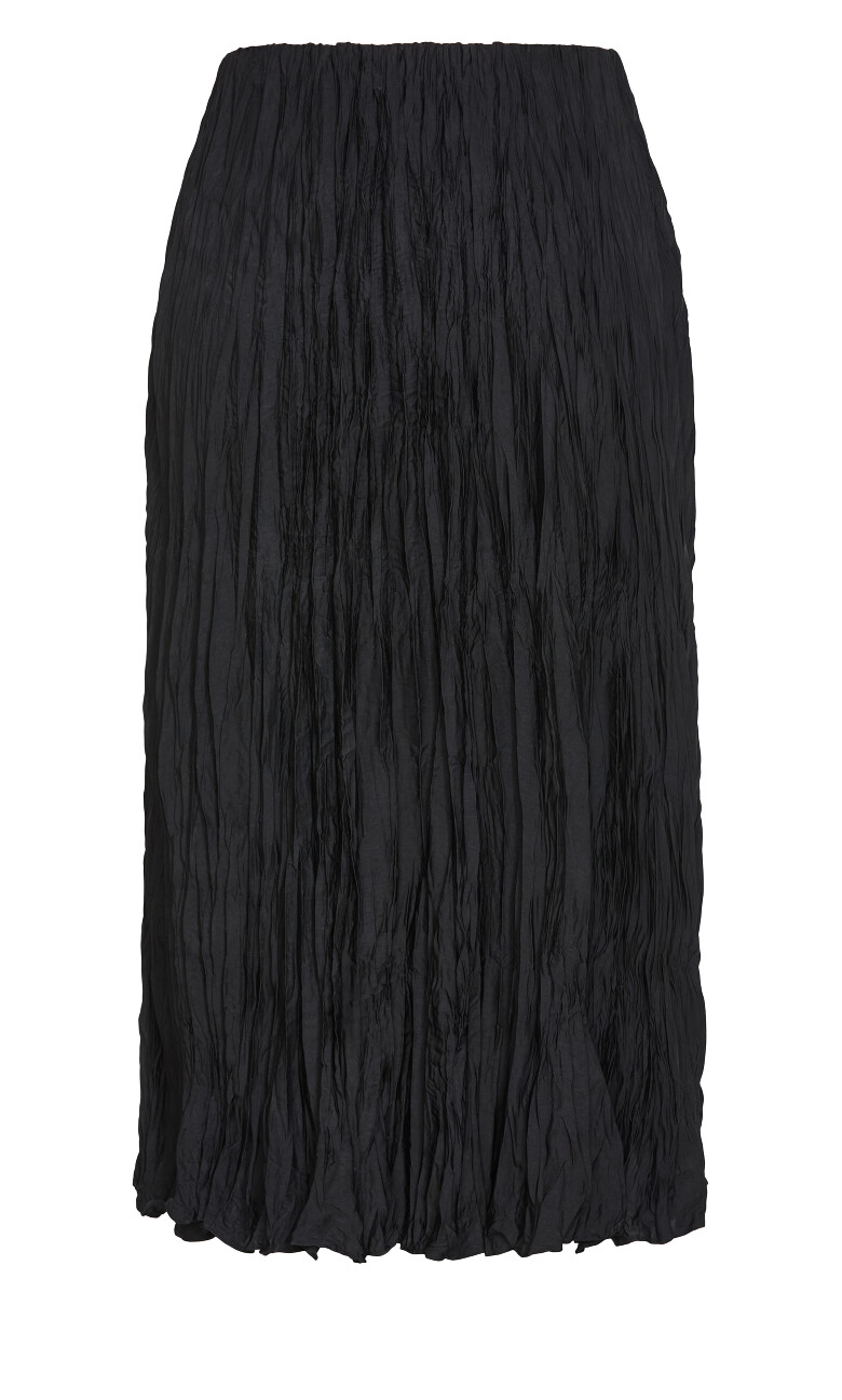 Imogen Pleat Midi Skirt - black