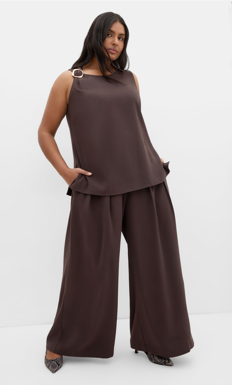 Plus Size Kehlani Sleeveless Top - chocolate