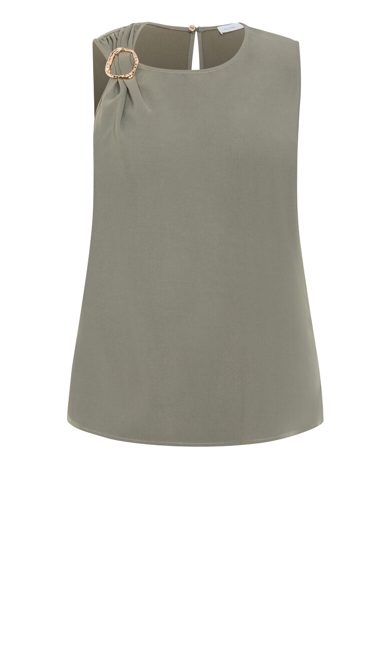 Kehlani Sleeveless Top - dark sage