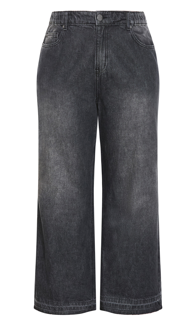 Harley Fit Wide Leg Crop Jean - black