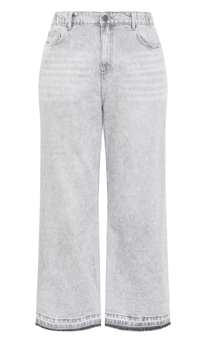 Harley Fit Wide Leg Crop Jean - grey wash