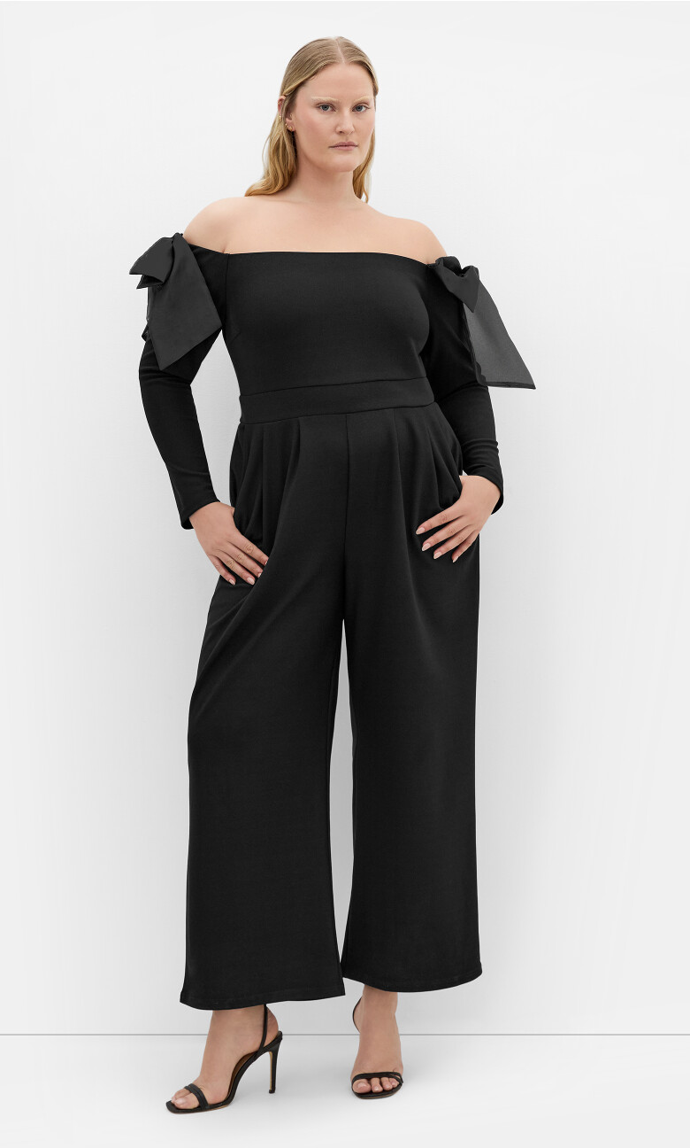 Stacie Off Shoulder Jumpsuit - black