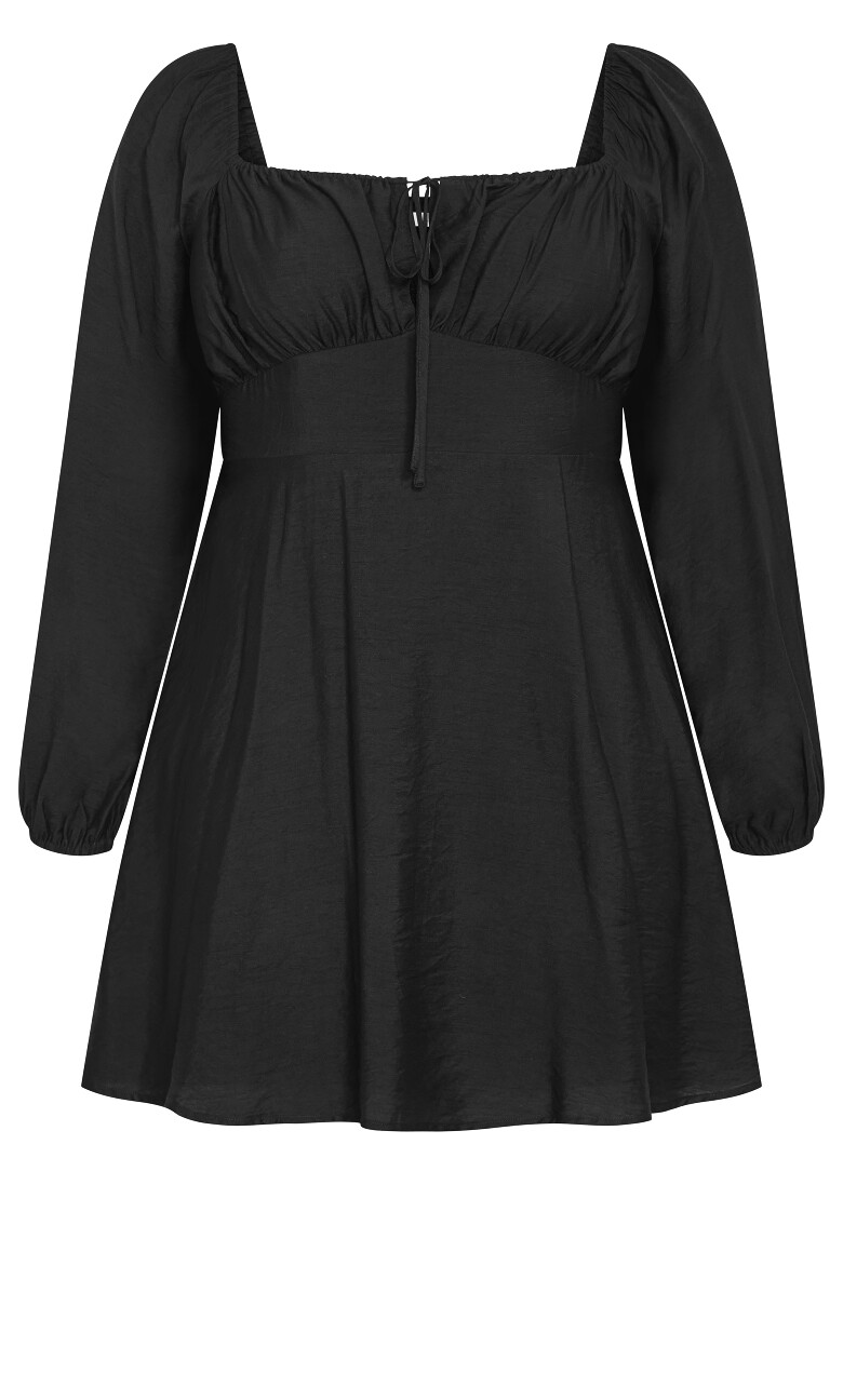 Abbie Long Sleeve Mini Dress - black