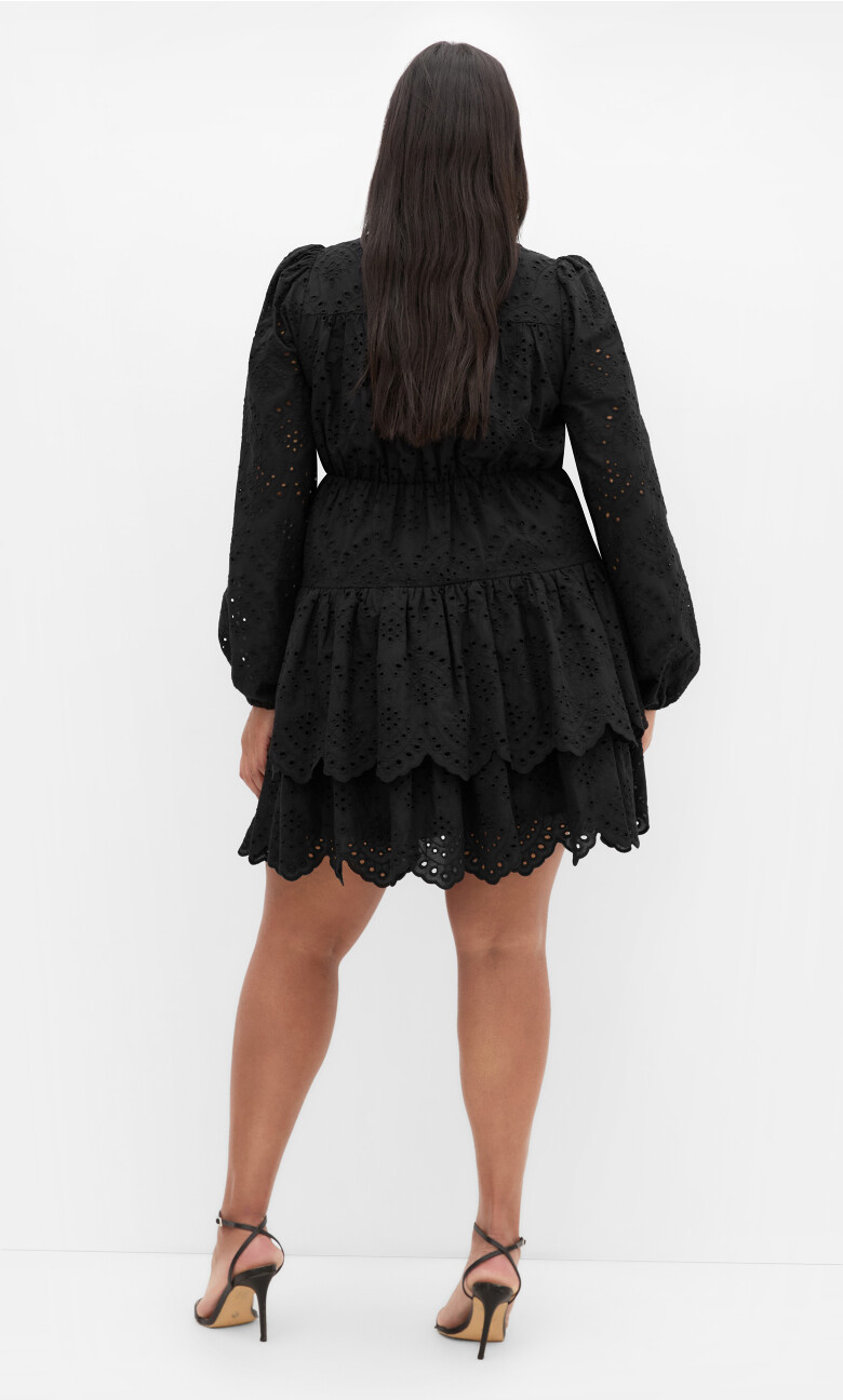 Tatianna Embroidered Mini Dress - black