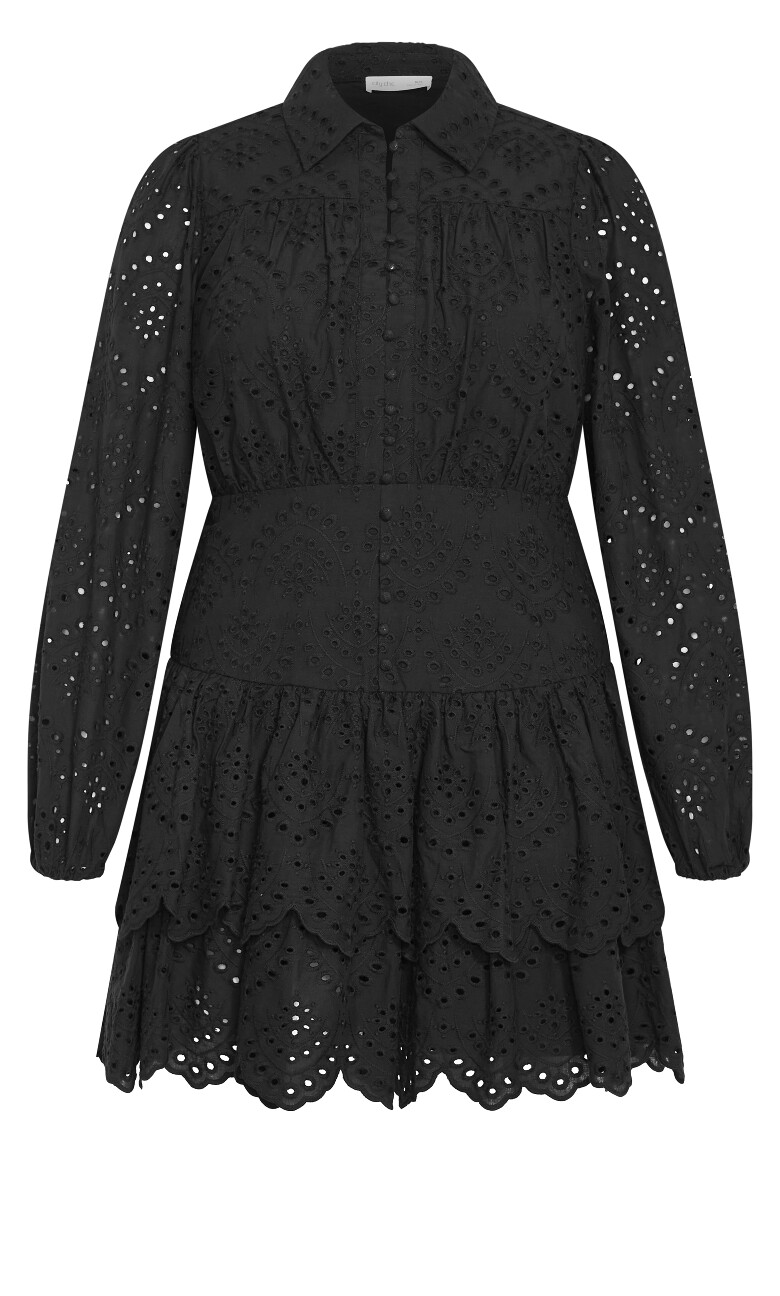 Tatianna Embroidered Mini Dress - black