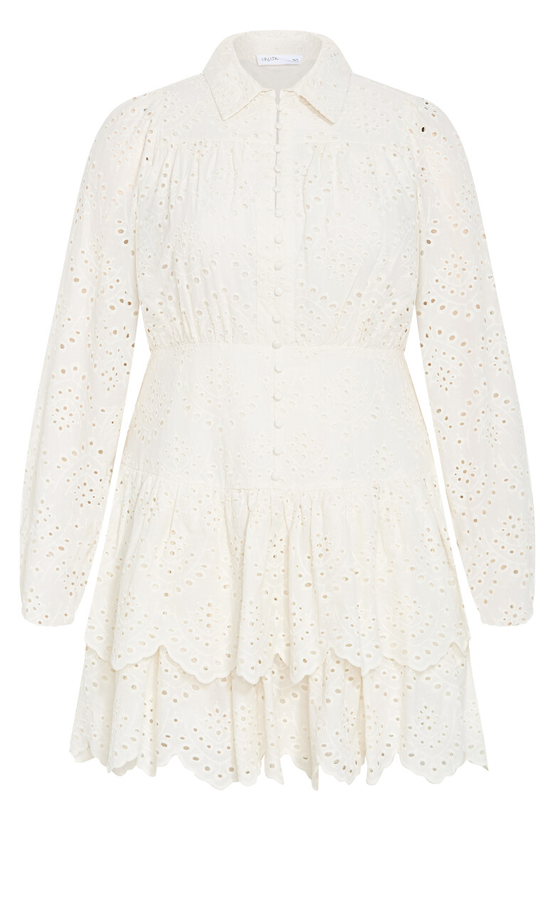 Tatianna Embroidered Mini Dress - ivory