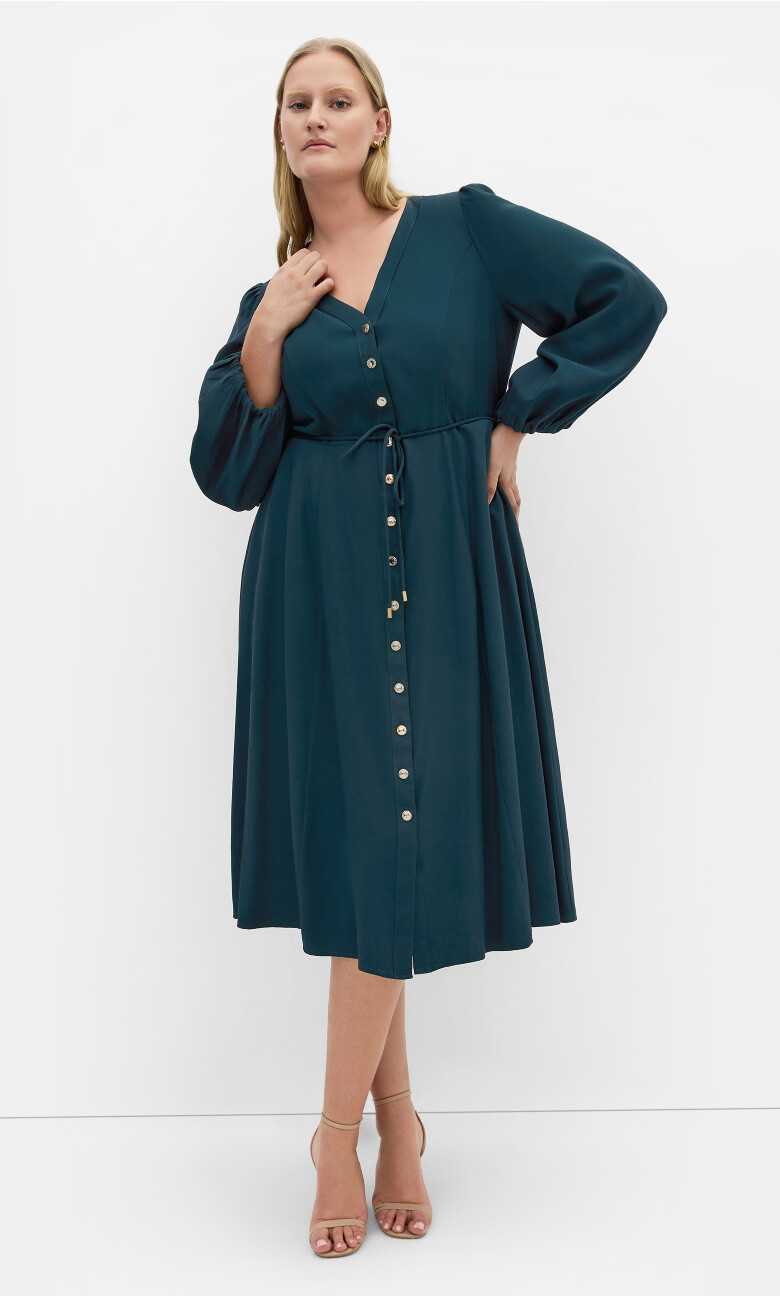 Kristina Midi Dress - deep teal