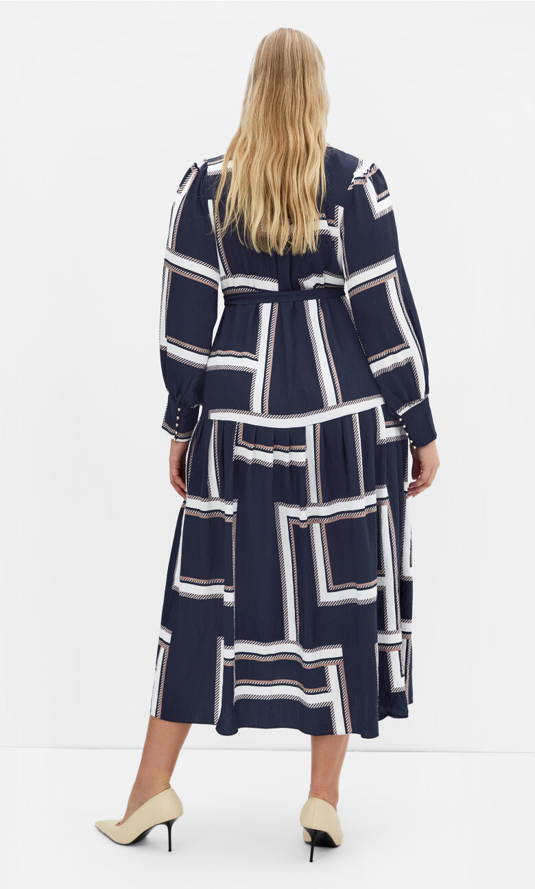 Kinsley Print Maxi Dress - navy