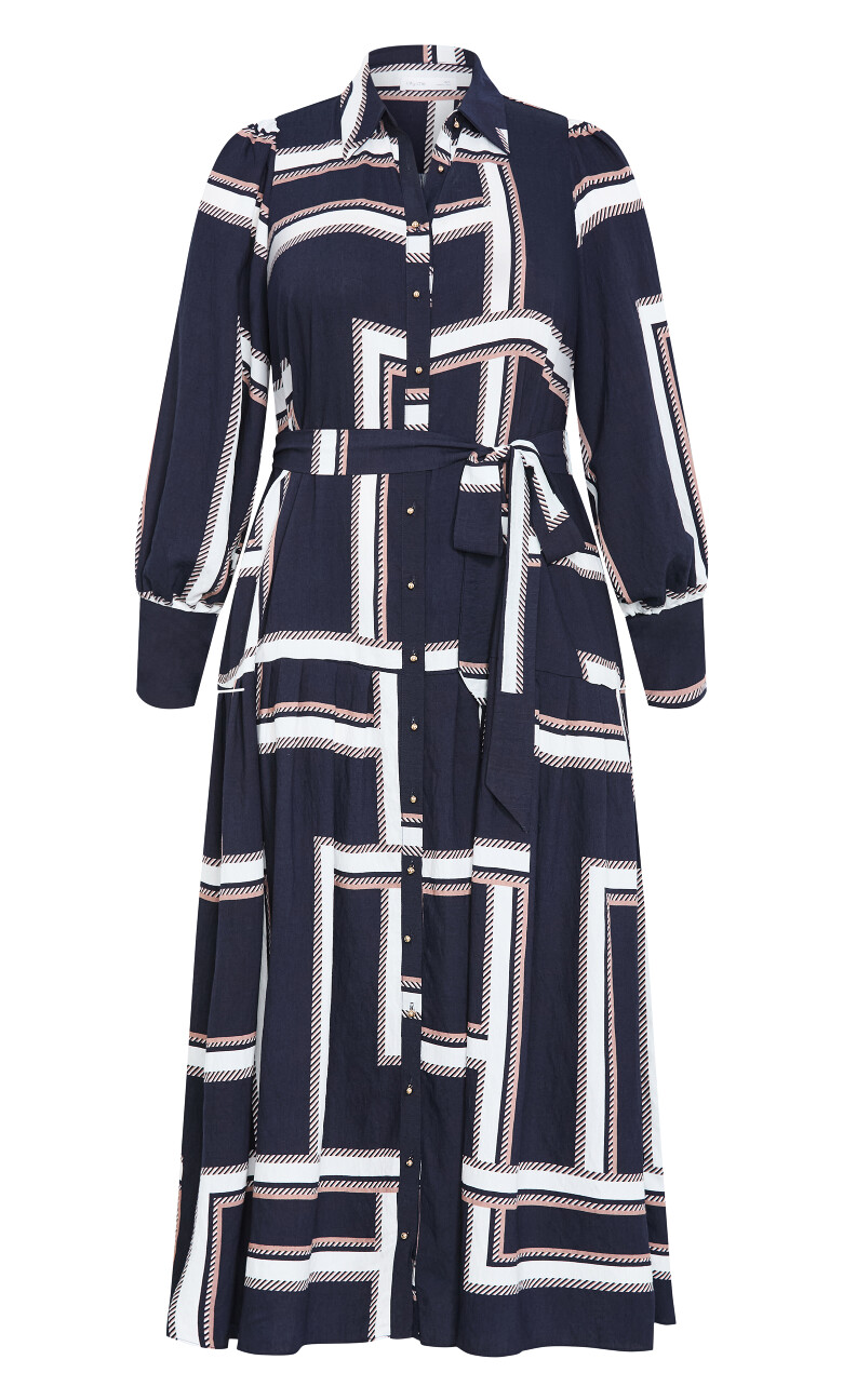 Kinsley Print Maxi Dress - navy
