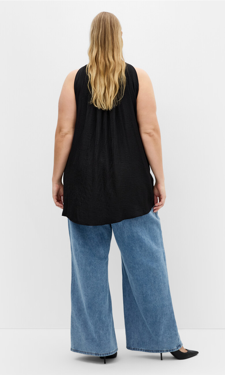 Delaney Neck Tie Top - black