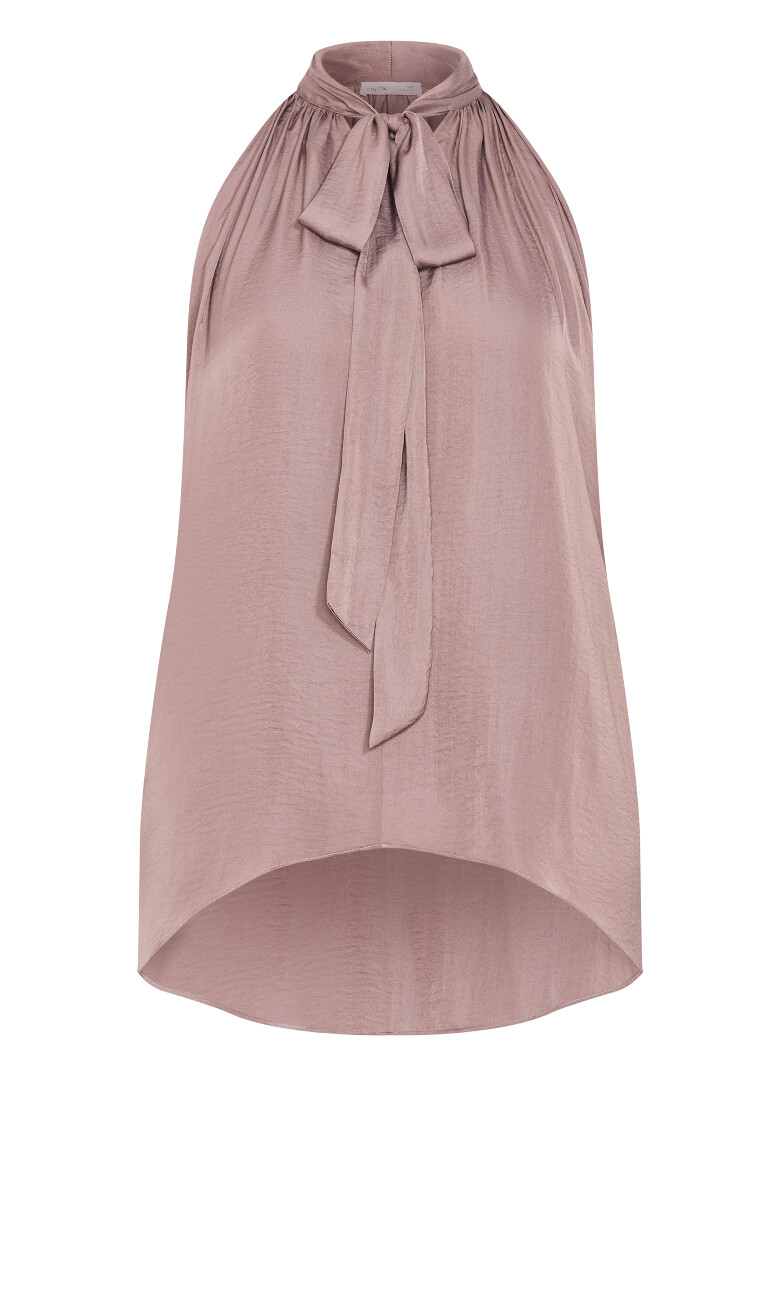 Delaney Neck Tie Top - mink