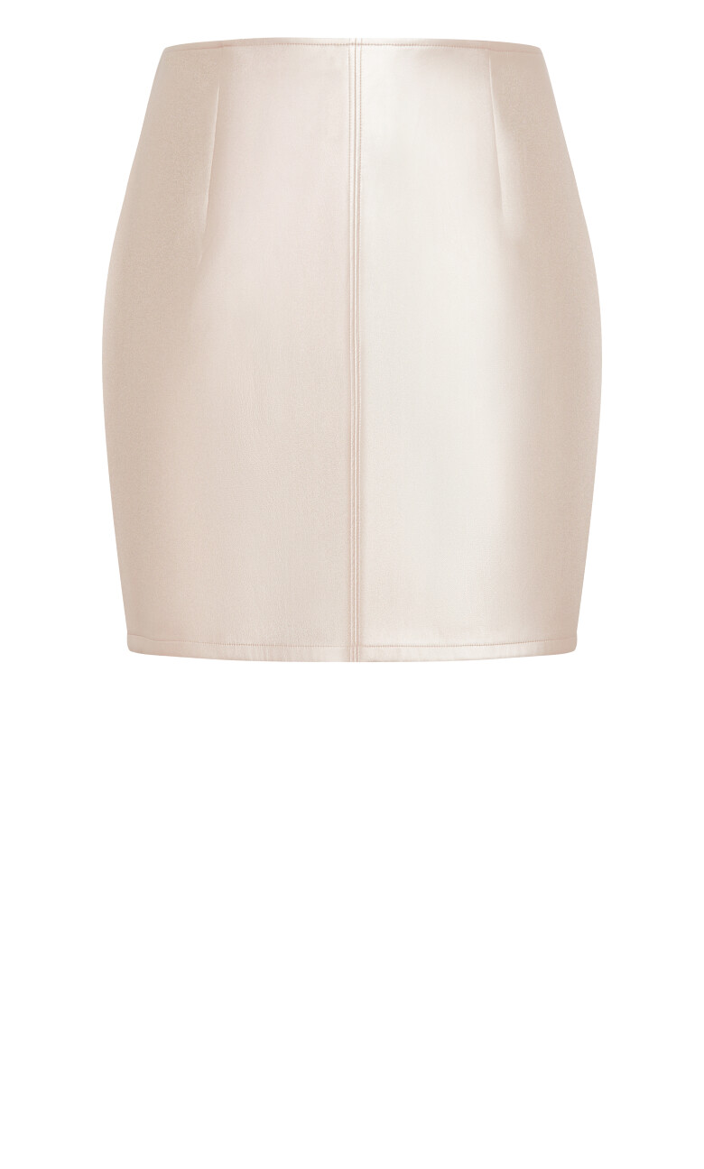Kara Faux Leather Mini Skirt - gold