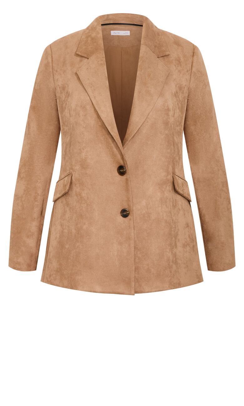 Sara Sueded Blazer - caramel