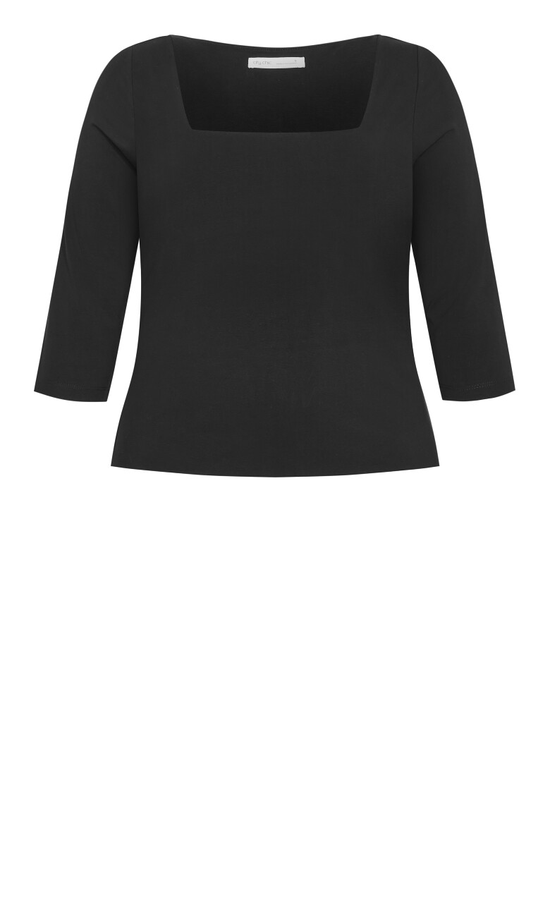 Anny Square Neck Top - black