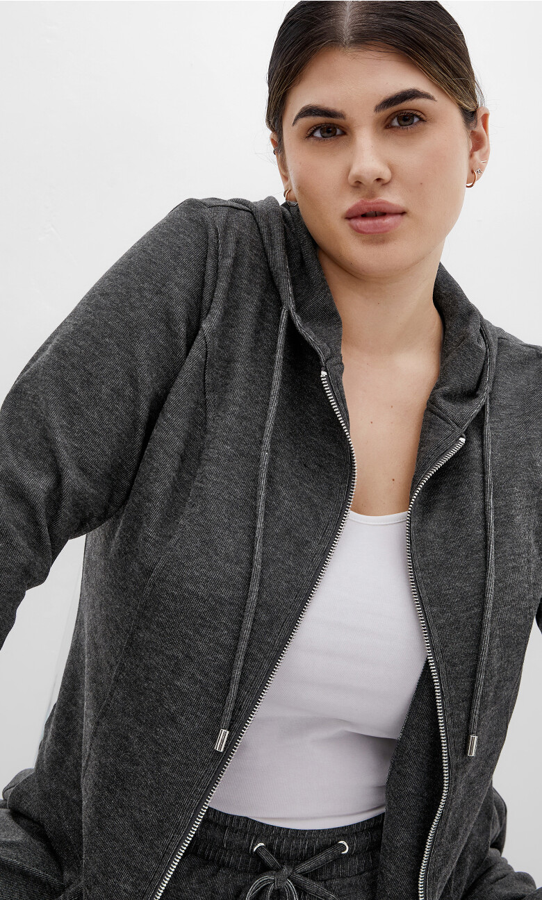 Plus Size Halle Zip Jacket - Charcoal