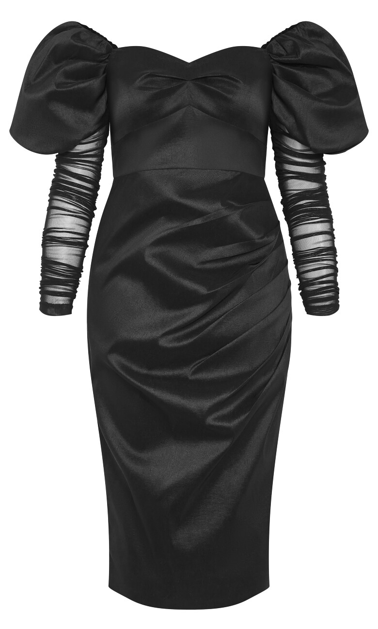 Valentine Off Shoulder Dress - black