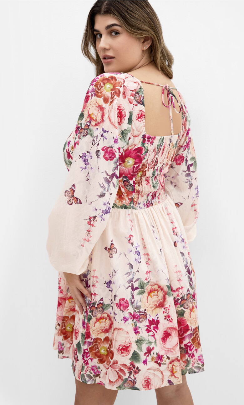 Eden Border Mini Dress - blush